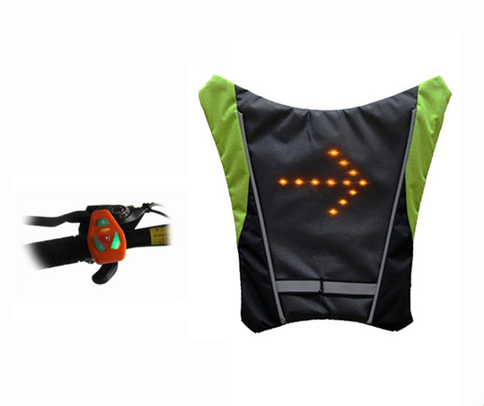 Mochila con chaleco reflectante recargable por USB con luz de señal de giro LED y control remoto, bolsa de seguridad para deportes al aire libre, equipo para ciclismo