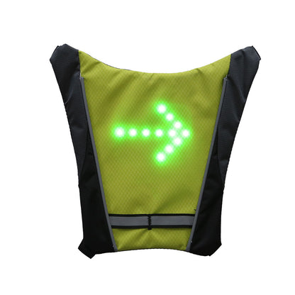 Mochila con chaleco reflectante recargable por USB con luz de señal de giro LED y control remoto, bolsa de seguridad para deportes al aire libre, equipo para ciclismo