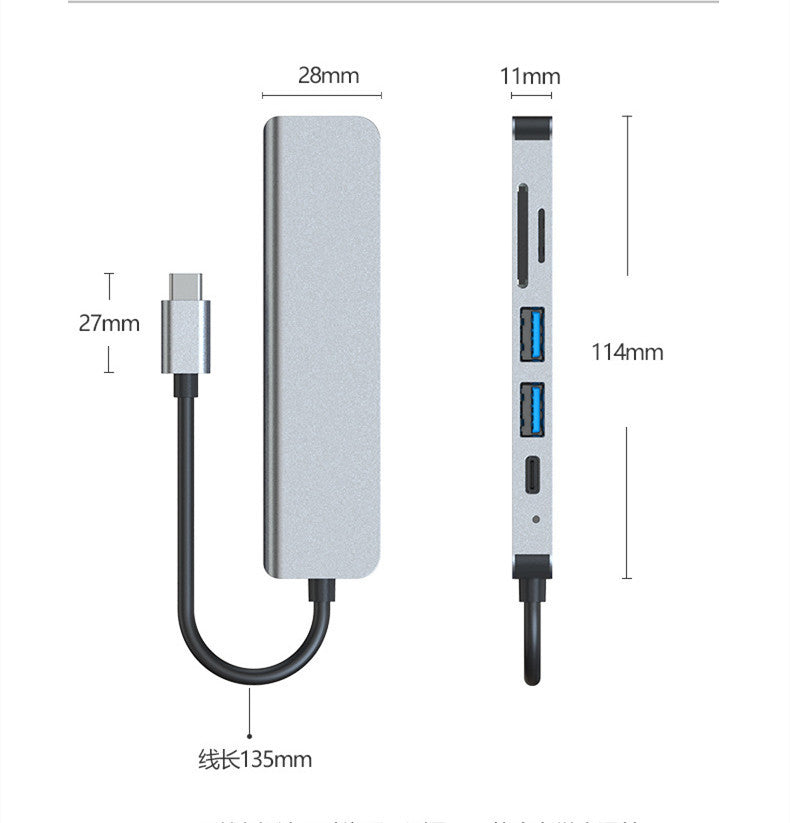 Multi Function Dock 4k Hd Usb Notebook 6 In 1