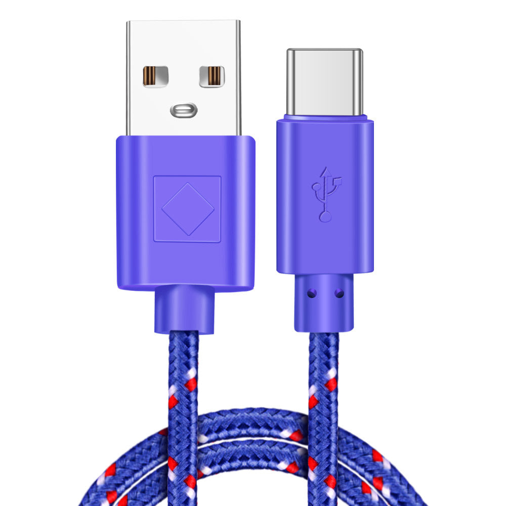 Braided Nylon Usb Type-C Usb-C Data Cable For Fast Charging And Data Transmission