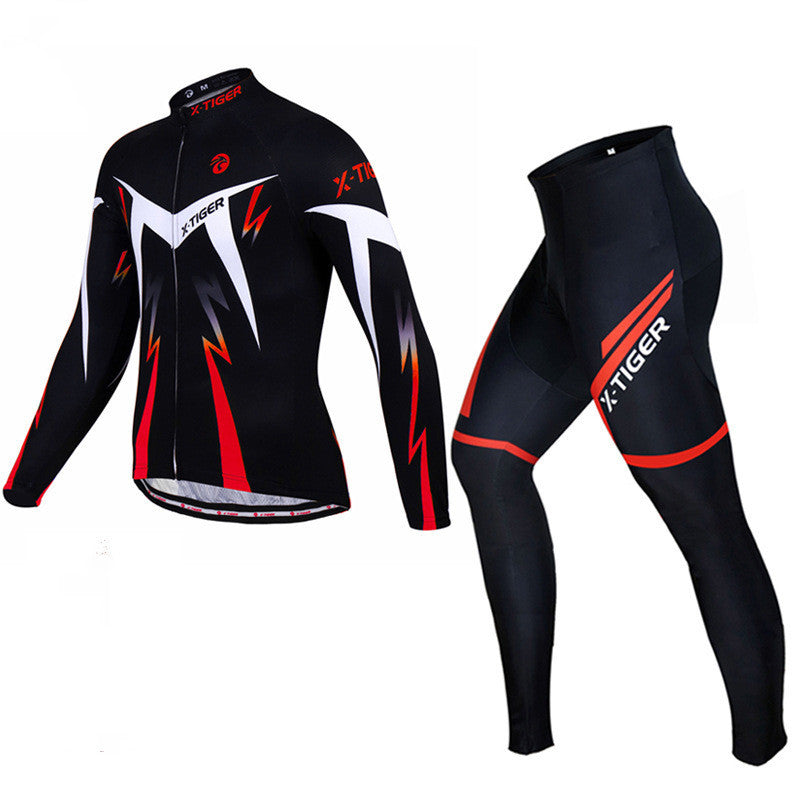 Men's Cycling Jersey Set With Long Sleeves Quick-Dry Road Bike Motorcycle Clothing Set Breathable Cycling Jersey Suit