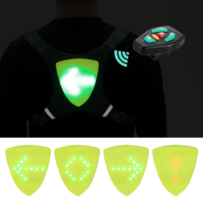 Mochila con chaleco reflectante recargable por USB con luz de señal de giro LED y control remoto, bolsa de seguridad para deportes al aire libre, equipo para ciclismo