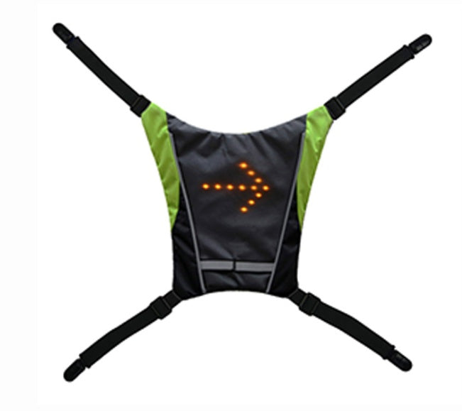 Mochila con chaleco reflectante recargable por USB con luz de señal de giro LED y control remoto, bolsa de seguridad para deportes al aire libre, equipo para ciclismo