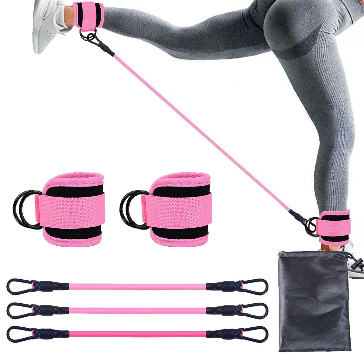 Bandas de resistencia para tobillos, cuerda de tracción para fortalecer las caderas y piernas, entrenamiento elástico de fitness, yoga en casa, pilates, crossfit, equipo de gimnasio