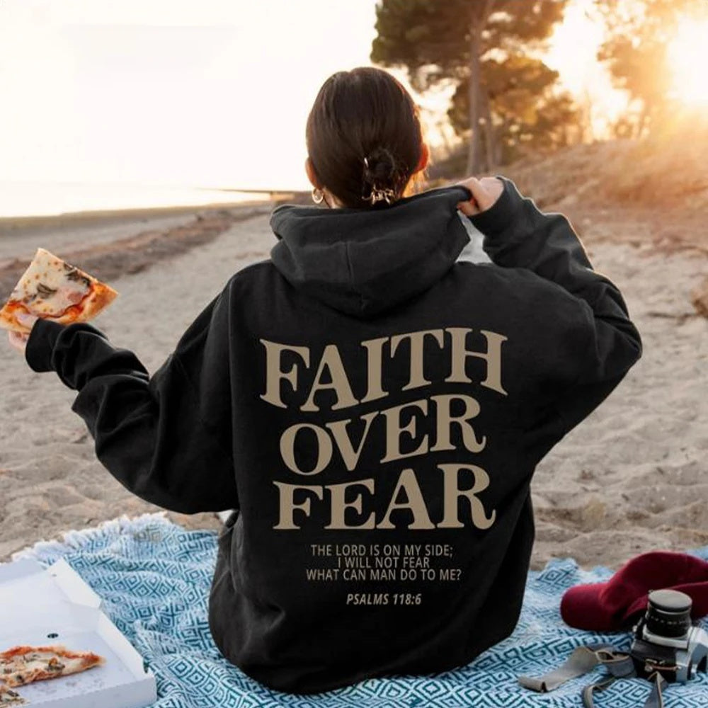 Sudadera con capucha Faith Over Fear