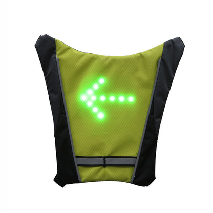 Mochila con chaleco reflectante recargable por USB con luz de señal de giro LED y control remoto, bolsa de seguridad para deportes al aire libre, equipo para ciclismo