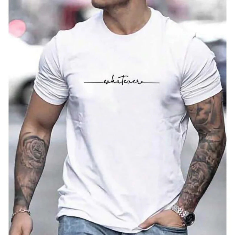 Men's 3D Digital Printing Sports Style With Letters Short-sleeved T-shirt