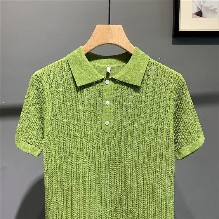 Summer New All-matching Lapel T-shirt Men