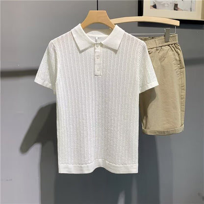 Summer New All-matching Lapel T-shirt Men