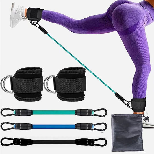 Bandas de resistencia para tobillos, cuerda de tracción para fortalecer las caderas y piernas, entrenamiento elástico de fitness, yoga en casa, pilates, crossfit, equipo de gimnasio